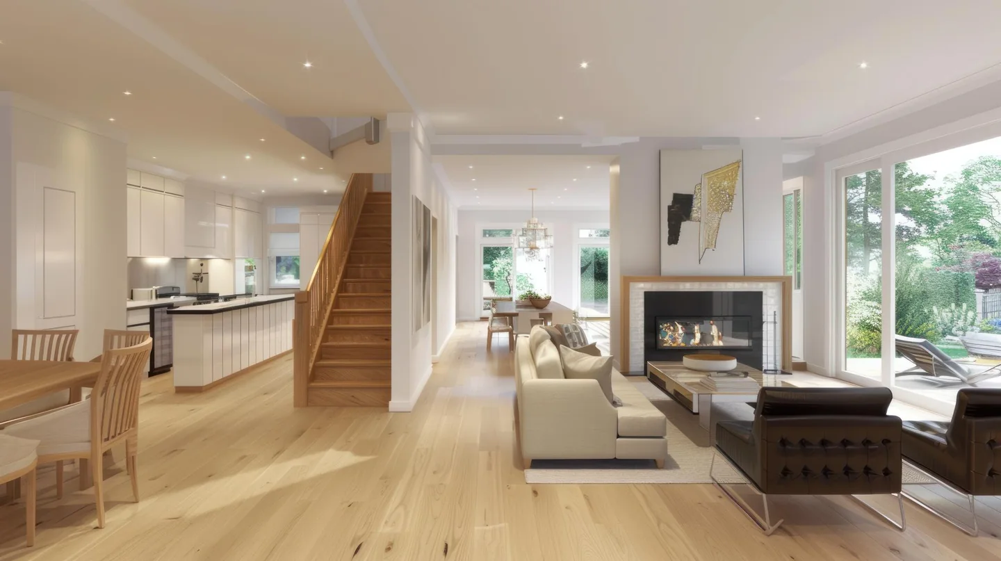 Open kitchen and living space